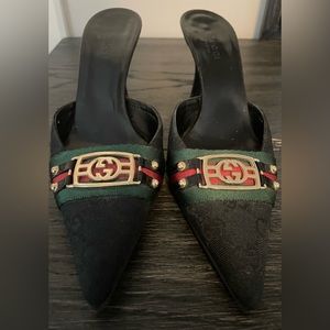 Authentic Gucci Guccissima pointed mules heels